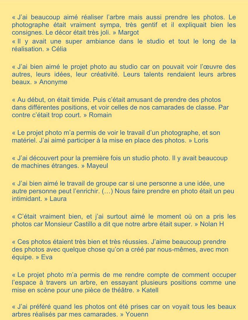 commentaires élèves